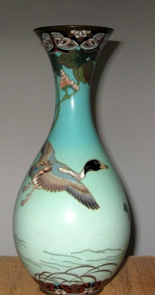 Fine Early Meiji Period Japanese Silver Wired Cloisonne Enamel Vase - Sosuke Style