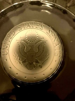 Vintage United States Senate Heavy Glass Ashtray 10 