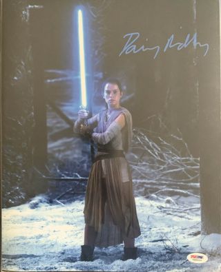 Star Wars Daisy Ridley Lightsaber Autograph 11x14