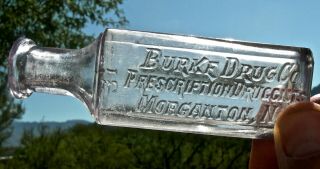 Ca 1890s Morganton North Carolina Nc " Burke Drug Co " Druggist Medicine Bottle