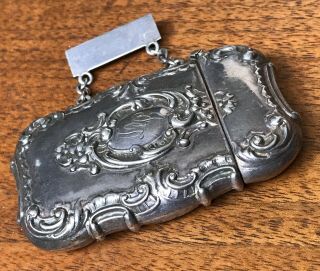 Vintage Sterling Silver Repousse Match Safe Vesta Case
