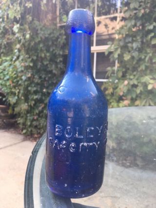 Boley & Co.  Sacramento,  California Antique Applied Blob Top Soda Bottle Pontil