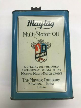 Vintage Maytag Multi - Motor Oil & Gas Fuel Mixing Can/tin Gallon 5