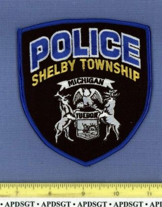 Shelby Township Michigan Sheriff Police Patch State Seal Elk Deer