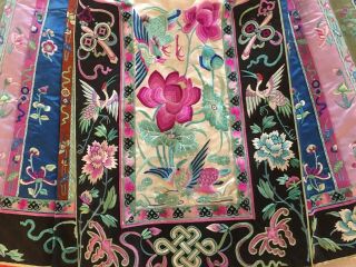 ANTIQUE LATE 19th / 20th QING CHINESE EMBROIDERED SILK SKIRT 2