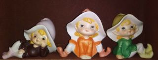 Set Of 3 Pixie/ Fairies/ Elves By Home Interior Gifts - Homco 5213