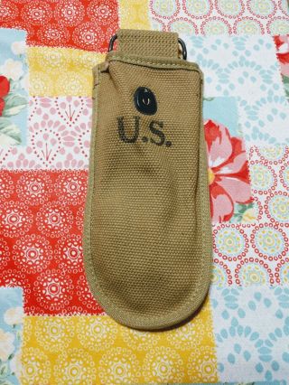 L Us Ww2 Wwii Wire Cutter Carrier Pouch Khaki Early War 1942 Nos Navy