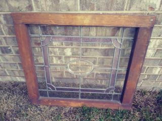 Vintage Handmade Stained Glass Window 24 X 22 Frame To Frame.