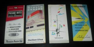 (4) Vintage Cruise Line Brochure Pamphlet Informational Booklet Italian Line