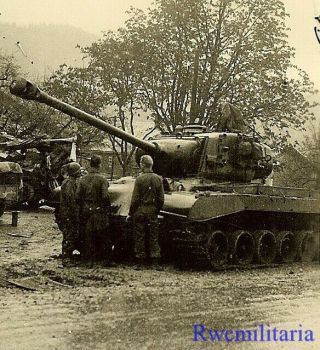 Best Us Tankers W/ M26 Pershing Tank In German Town; 1945