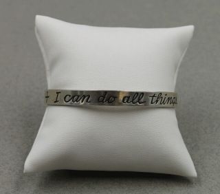 James Avery Sterling Silver I Can Do All Things In Him Large Bangle Bracelet