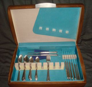 40pc Vintage 1939 Wm Rogers Sectional Is Silverplate Imperial Flatware Set Case