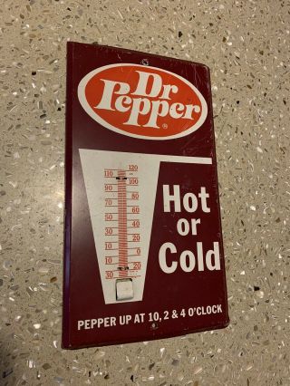 Vintage Dr.  Pepper Advertising Thermometer Sign 6 3/4 X 12