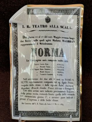 Fornasetti Tray Plate Norma Opera Scala Series