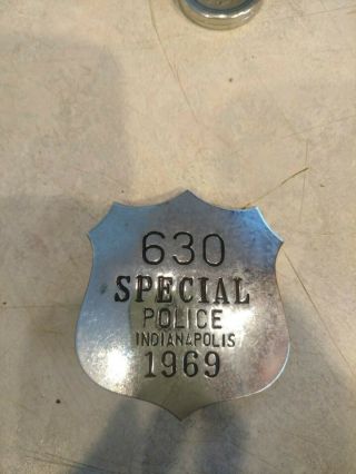 Vintage Obsolete Special Police Badge.  Indianapolis 500 City 630 1969