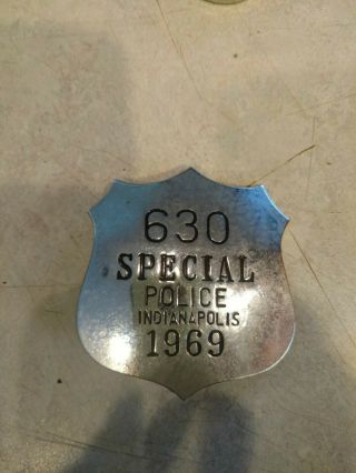 Vintage Obsolete Special Police Badge.  Indianapolis 500 City 630 1969 2