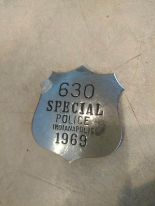 Vintage Obsolete Special Police Badge.  Indianapolis 500 City 630 1969 3