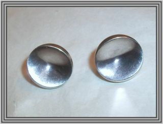 Georg Jensen 1960s Sterling - Silver Concave Button Earrings - Nana Ditzel 136c Nr