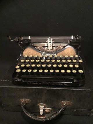 Antique Lc Smith & Corona Portable Typewriter Serial J4po4296