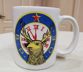 Vintage Bpoe Elks Club Ceramic White Coffee Tea Mug Cup Euc