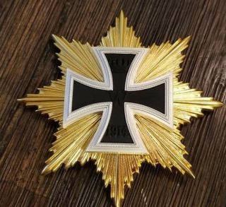 Ww1 Ww2 German Star Of Grand Iron Cross 1914 Medal Award Pinback Decoration