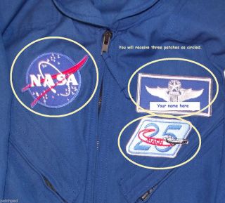 Nasa Space Program Flight Suit 3 - Patch Set Includes Custom Embroidered Your Name
