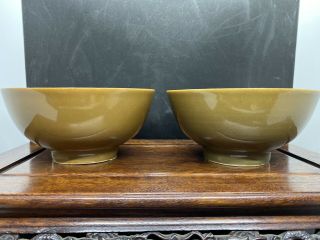 A Fine Antique Chinese Batavian/bronze Glaze Kangxi Blue And White Bowls
