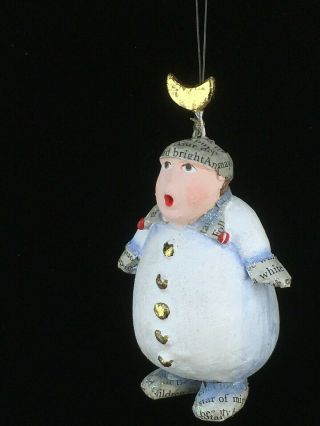 Dept 56 Patience Brewster Krinkles Ornament Joyful Caroler With Moon Hat 4 " Tall
