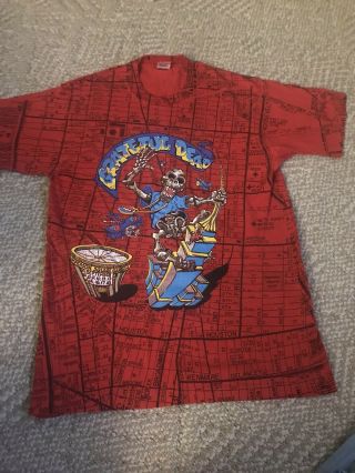 Grateful Dead Shirt T Shirt Vintage 1991 Msg King Kong York City Map Gdm Xl