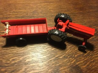 Vintage Ertl Toy Red International Harvester Tractor W/ Manure Spreader 75 - 7650