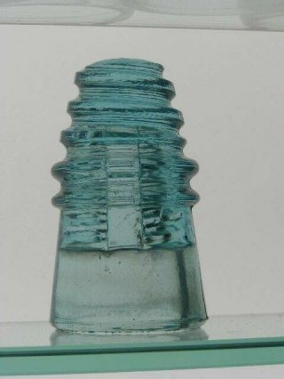 Cd 110.  5 [10] National Insulator Co.  Spiral Top Aqua Glass Insulator