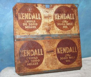 Vintage Kendall Oil Tin/metal Advertising Sign Rack/store Display/shelf S302