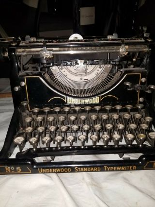 Vintage Antique Underwood No 5 Standard Typewriter 1823 - 1895 Copyright