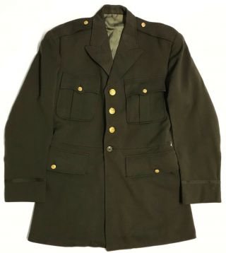 Orig Korean War 1952 Dated Us Army Wool Od Dress Uniform Jacket,  Size 41w,  Named