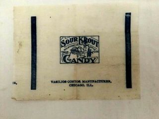 Vintage Sour Krout Candy Bar Wrapper Circa 1902 - 1930