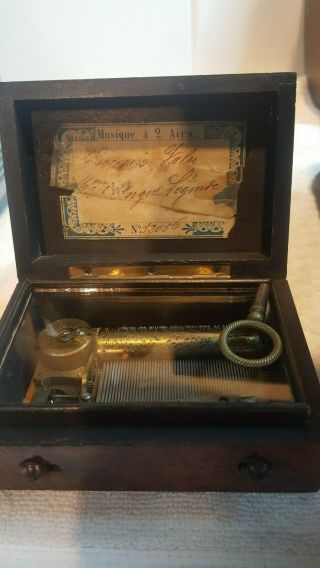 Rare Antique Reuge Music Box With Key