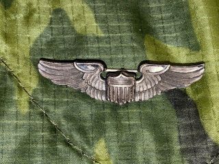 Ww2 Us Army Air Corps Pilot Wings - 2 Inch - Pin - Back - Sterling - Amico
