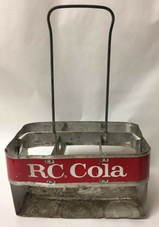 Vtg Aluminum Rc Cola 6 - Pack Bottle Holder Carrier Advertising