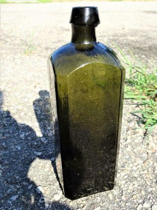 Dr Townsend Sarsaparilla Bottle Albany,  Ny Olive Green Crude Pontil