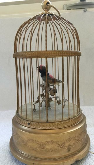 Vintage Singing Bird Cage,  Made In France By Bontems,  Circa 1955