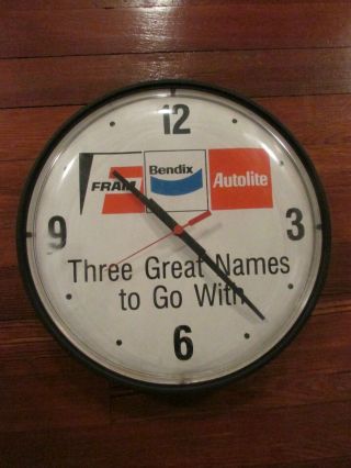 Fram,  Bendix,  Autolite Wall Clock,