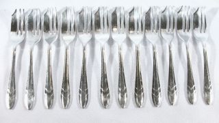 Set Of 12 Antique Loxley Sheffield England M.  S.  Pastry Cake Forks