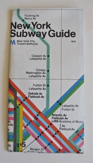 Vintage 1978 York City Subway Map Massimo Vignelli Moma