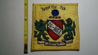 Extremely Rare Wwii Uss Rupertus (dd - 851) Destroyer Ship Patch.
