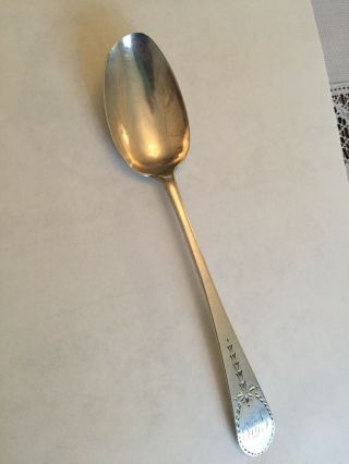 18th Century Dainel Dupuy,  Jr.  Coin Silver Serving Spoon