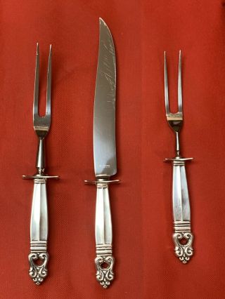 Sterling Silver Carving Set Royal Danish By International Silver.