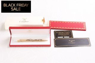 Cartier Ballpoint Pen Must De Cartier Trinity Authentic Carved Seal Box