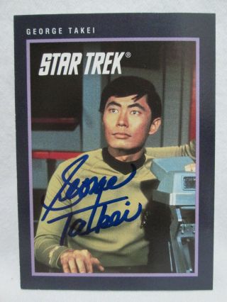 Star Trek Tos Lt.  Sulu George Takei Signed 25th Anniversary Trading Card