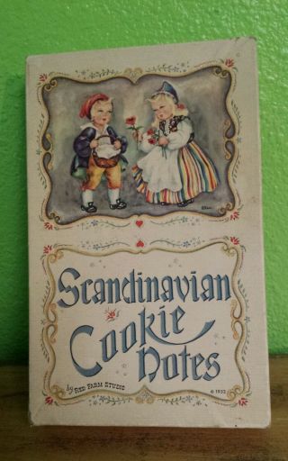 Vtg Scandinavian Cookie Notes Red Farm Studio 1953 19 Cards 20 Envelopes Recipes