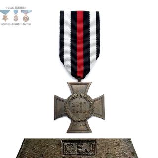 1914/1918 Wwi German Hindenburg Honor Cross Medal “cej” Third Reich Pre Wwii